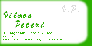 vilmos peteri business card